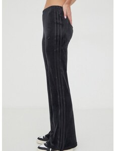 Βελούδινο παντελόνι φόρμας adidas Originals Velvet χρώμα: μαύρο, IT9661