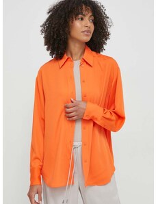 Πουκάμισο Calvin Klein χρώμα: πορτοκαλί