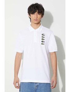 Βαμβακερό μπλουζάκι πόλο Lacoste χρώμα: άσπρο, PH3474 001