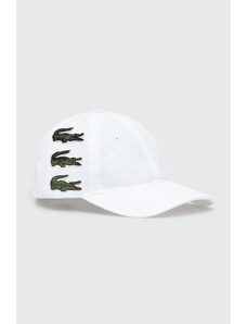 Βαμβακερό καπέλο του μπέιζμπολ Lacoste χρώμα: άσπρο, RK3523 001