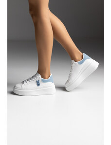 LOVEFASHIONPOINT Sneakers Γυναικεία Μπλε Τζιν Δερματίνη