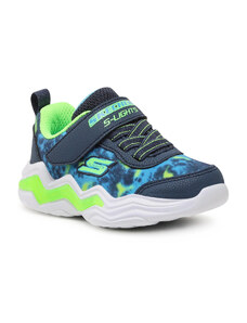 Skechers Kids Rolden Navy/Lime Παιδικά Ανατομικά Sneakers Μπλε/Πράσινα με Φωτάκια (400124N-NVLM)