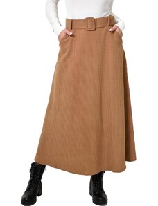 Potre Γυναικεία φούστα κοτλέ με ζώνη