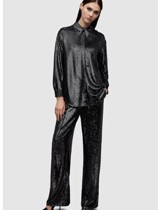Παντελόνι AllSaints Charli χρώμα: μαύρο