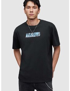 Βαμβακερό μπλουζάκι AllSaints Quasar ανδρικό, χρώμα: μαύρο