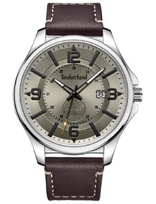 TIMBERLAND TYNGSBOROUGH - TDWGB2183002, Silver case with Brown Leather Strap