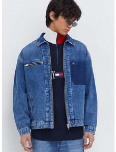 Βαμβακερό τζιν μπουφάν Tommy Jeans χρώμα: ναυτικό μπλε