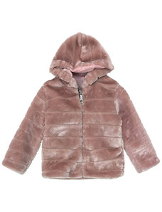 ustyle Κοριτσίστικη γούνα με κουκούλα ροζ US-92748
