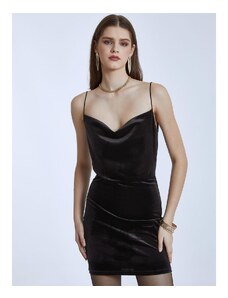 Celestino Βελούδινο φόρεμα με τιράντες μαυρο για Γυναίκα