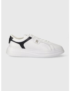 Δερμάτινα αθλητικά παπούτσια Tommy Hilfiger POINTY COURT SNEAKER χρώμα: άσπρο, FW0FW07460