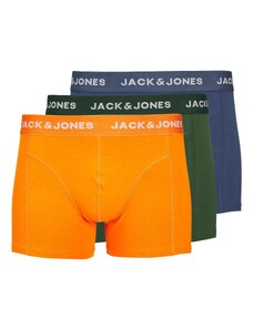 JACK & JONES Μποξεράκι 'Kex' σκούρο μπλε / σκούρο πράσινο / πορτοκαλί / λευκό