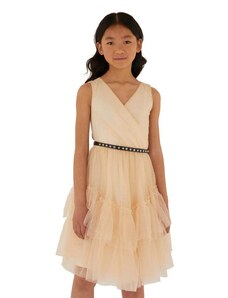 Παιδικό φόρεμα Guess χρώμα: μπεζ