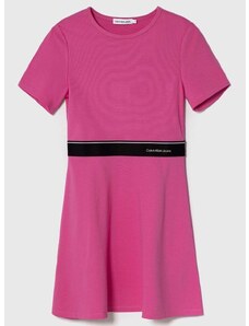 Παιδικό φόρεμα Calvin Klein Jeans χρώμα: ροζ