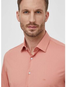 Πουκάμισο Calvin Klein χρώμα: ροζ