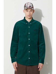 Πουκάμισο κοτλέ Carhartt WIP Longsleeve Madison Fine Cord Shirt χρώμα: πράσινο, I030580.1ZUXX