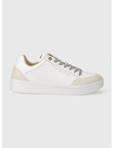 Δερμάτινα αθλητικά παπούτσια Tommy Hilfiger SEASONAL COURT SNEAKER χρώμα: άσπρο, FW0FW07683