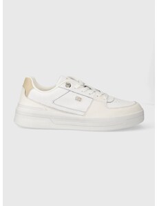 Δερμάτινα αθλητικά παπούτσια Tommy Hilfiger ESSENTIAL BASKET SNEAKER χρώμα: άσπρο, FW0FW07684