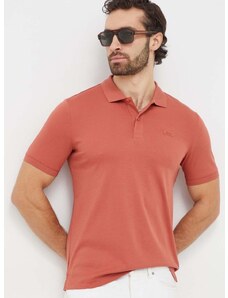 Βαμβακερό μπλουζάκι πόλο Calvin Klein χρώμα: πορτοκαλί