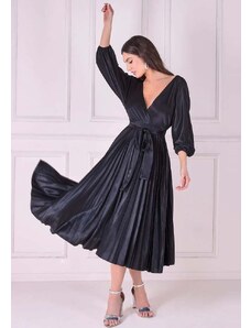 PerfectDress.gr vintage luxurious σατέν φόρεμα Meredith black