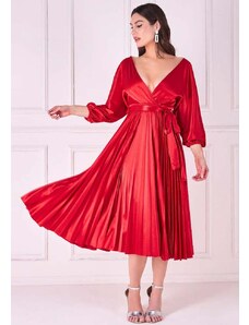 PerfectDress.gr vintage luxurious σατέν φόρεμα Meredith red