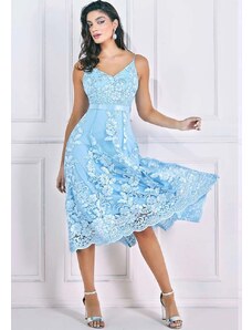 PerfectDress.gr luxe lace φόρεμα δαντέλα Baroness light blue