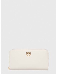 Δερμάτινο πορτοφόλι Pinko γυναικεία, χρώμα: άσπρο