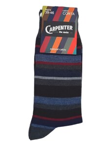 CARPENTER Ανδρική κάλτσα με ρίγες γκρι/καφέ/μπλε Νο 39-46
