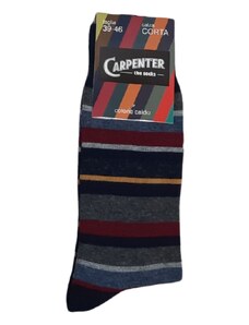 CARPENTER Ανδρική κάλτσα με ρίγες μπλε/γκρι/μπορντώ Νο 39-46