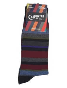 CARPENTER Ανδρική κάλτσα με ρίγες μαύρο/μπορντώ Νο 39-46