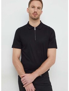 Βαμβακερό μπλουζάκι πόλο Karl Lagerfeld χρώμα: μαύρο