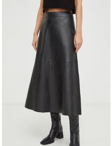 Δερμάτινη φούστα Day Birger et Mikkelsen χρώμα: μαύρο