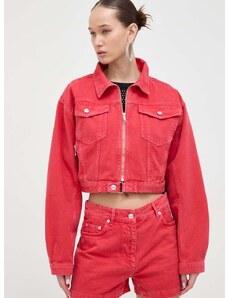 Τζιν μπουφάν Moschino Jeans χρώμα: κόκκινο