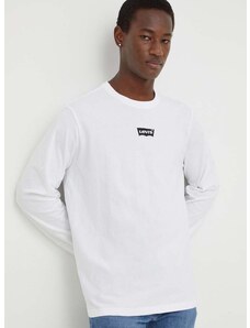Βαμβακερή μπλούζα με μακριά μανίκια Levi's χρώμα: άσπρο