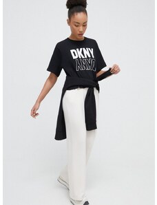 Παντελόνι φόρμας Dkny χρώμα: μπεζ