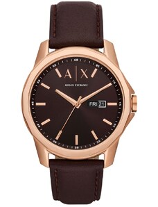 ARMANI EXCHANGE Banks Mens - AX1740, Rose Gold case with Brown Leather Strap