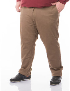 Double Ανδρικό Παντελόνι Chinos Plus Size - Καφέ