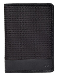 Πορτοφόλι ανδρικό 10,5x15 εκ. όρθιο με προστασία RFID σε μαύρο ύφασμα με δέρμα Francinel 27WSD262 - 27262-01