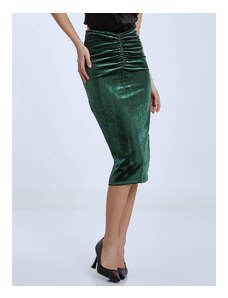 Celestino Βελούδινη φούστα με σούρα πρασινο για Γυναίκα