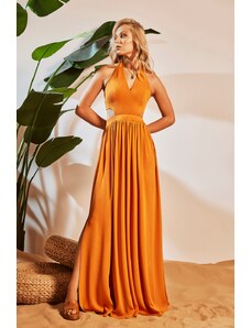 Lovin' Cloz Maxi Dress Cut Outs Orange 15.3026