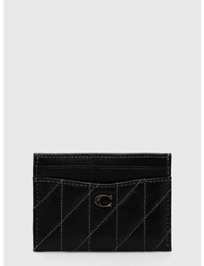 Δερμάτινη θήκη για κάρτες Coach Essential Card Case χρώμα: μαύρο