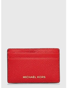 Δερμάτινη θήκη για κάρτες MICHAEL Michael Kors χρώμα: κόκκινο