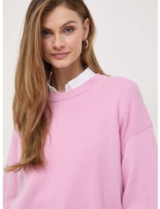Μάλλινο πουλόβερ Weekend Max Mara γυναικεία, χρώμα: ροζ