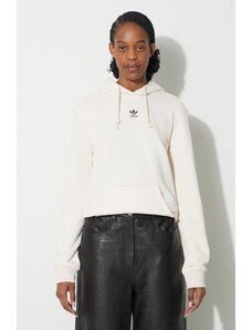 Βαμβακερή μπλούζα adidas Originals Essentials Regular Hoodie γυναικεία, χρώμα: μπεζ, με κουκούλα, IA6426