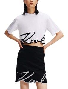 KARL LAGERFELD T-Shirt Karl Logo Hem 236W1724 100 white
