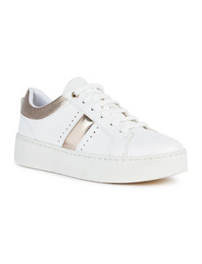 Geox D Skyely A White/Lt Gold Γυναικεία Ανατομικά Sneakers Λευκά (D35QXA 0BC7B C1327)