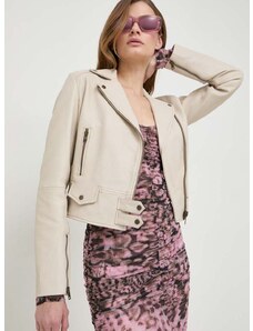 Δερμάτινο jacket Pinko γυναικεία, χρώμα: μπεζ