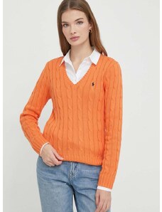Βαμβακερό πουλόβερ Polo Ralph Lauren χρώμα: πορτοκαλί