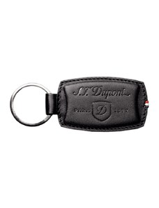 S.T. DUPONT Line D key ring with steel and leather finish -