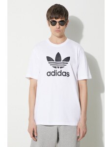 Βαμβακερό μπλουζάκι adidas Originals Trefoil ανδρικό, χρώμα: άσπρο, IV5353