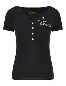 GUESS Top Ss Henley Olympia Top W4RP47K1814 jblk jet black a996